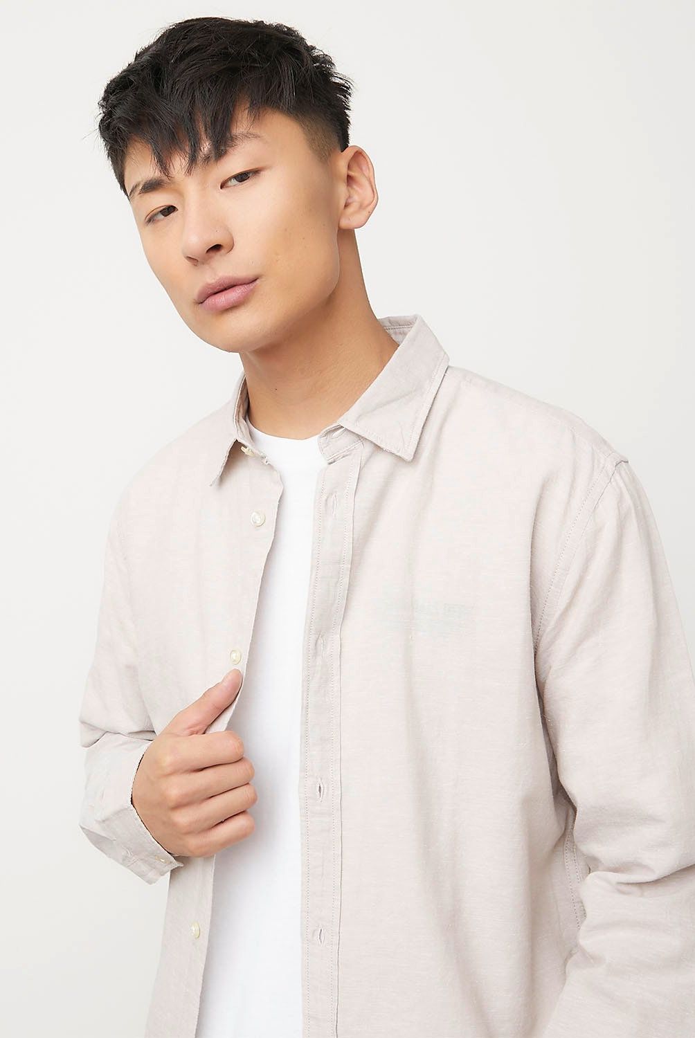 JACK&JONES - Camisa Lino Hombre Algodón Jack&Jones
