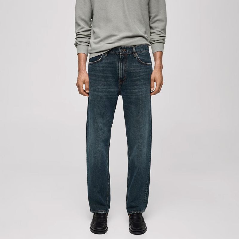 MANGO MAN - Jeans Moby Fit Recto Efecto Lavado Oscuro Hombre Mango Man