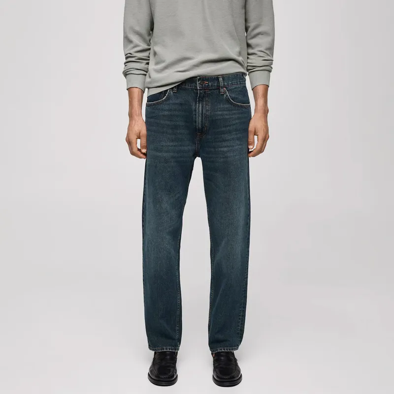 MANGO MAN - Jeans Moby Fit Recto Efecto Lavado Oscuro Hombre Mango Man