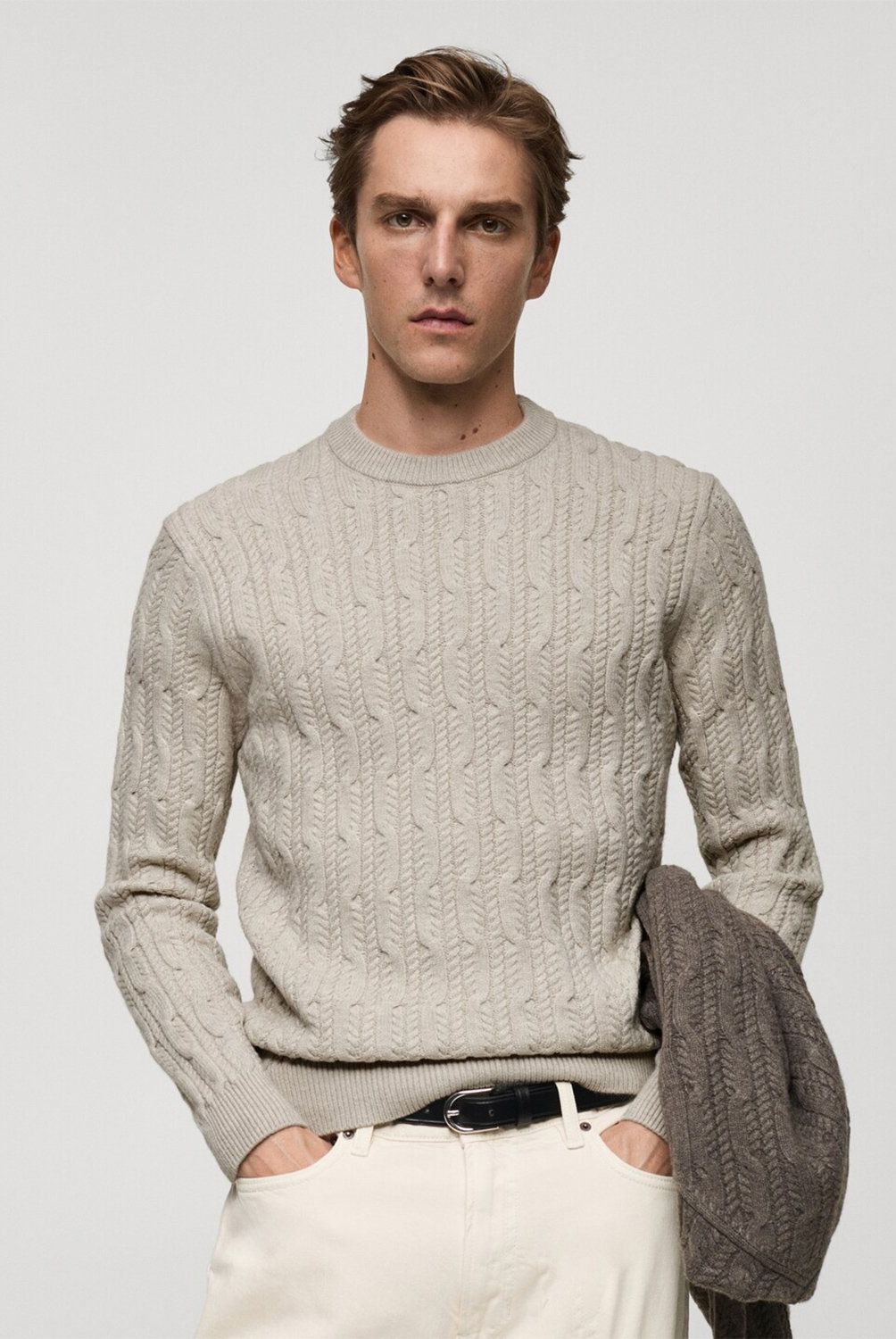 MANGO MAN - Sweater Punto Trenzado Hombre Mango Man