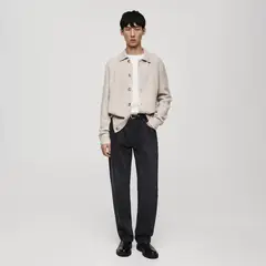 MANGO MAN - Jeans Moby Straight Fit Negros Hombre