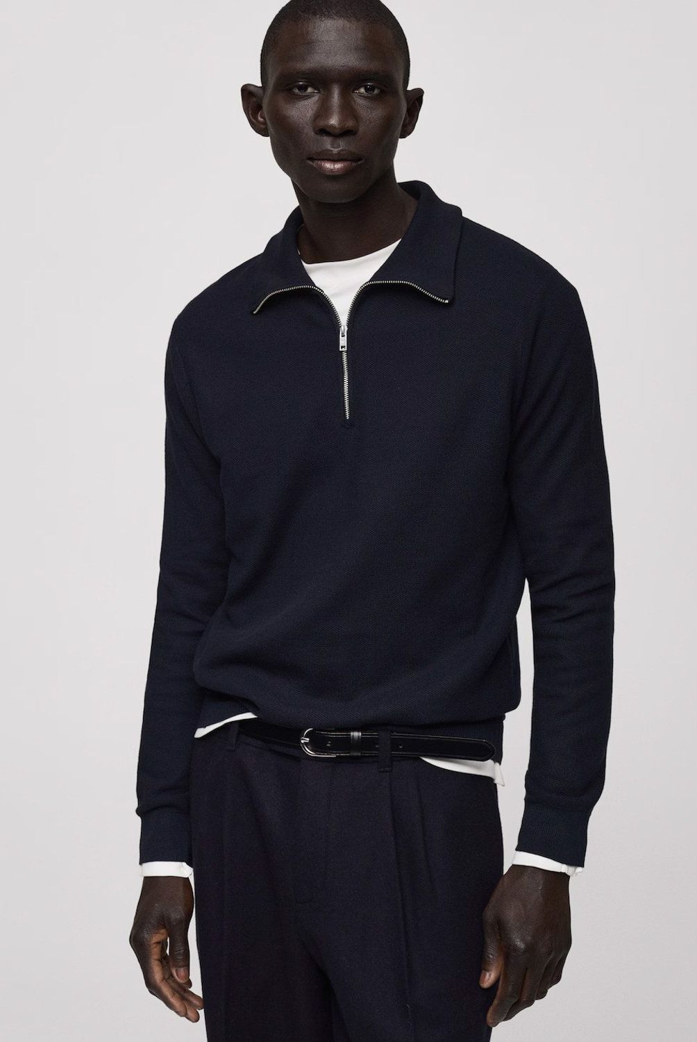 MANGO MAN - Sweater Microestructura Cuello Cremallera Hombre Mango Man