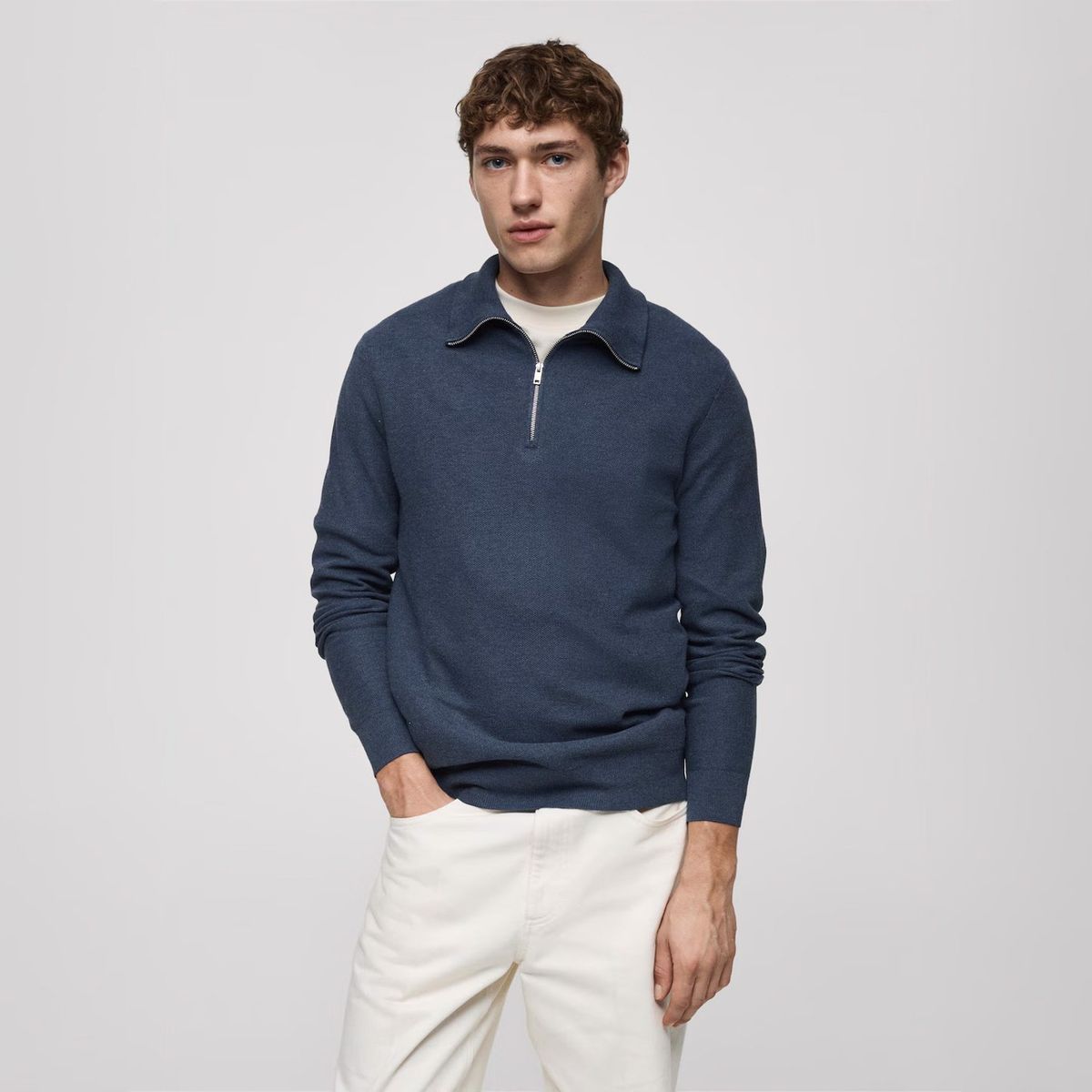 MANGO MAN - Sweater Tenp Cuello Cierre Hombre Mango Man