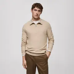 MANGO MAN - Sweater Microestructura Cuello Cremallera Hombre
