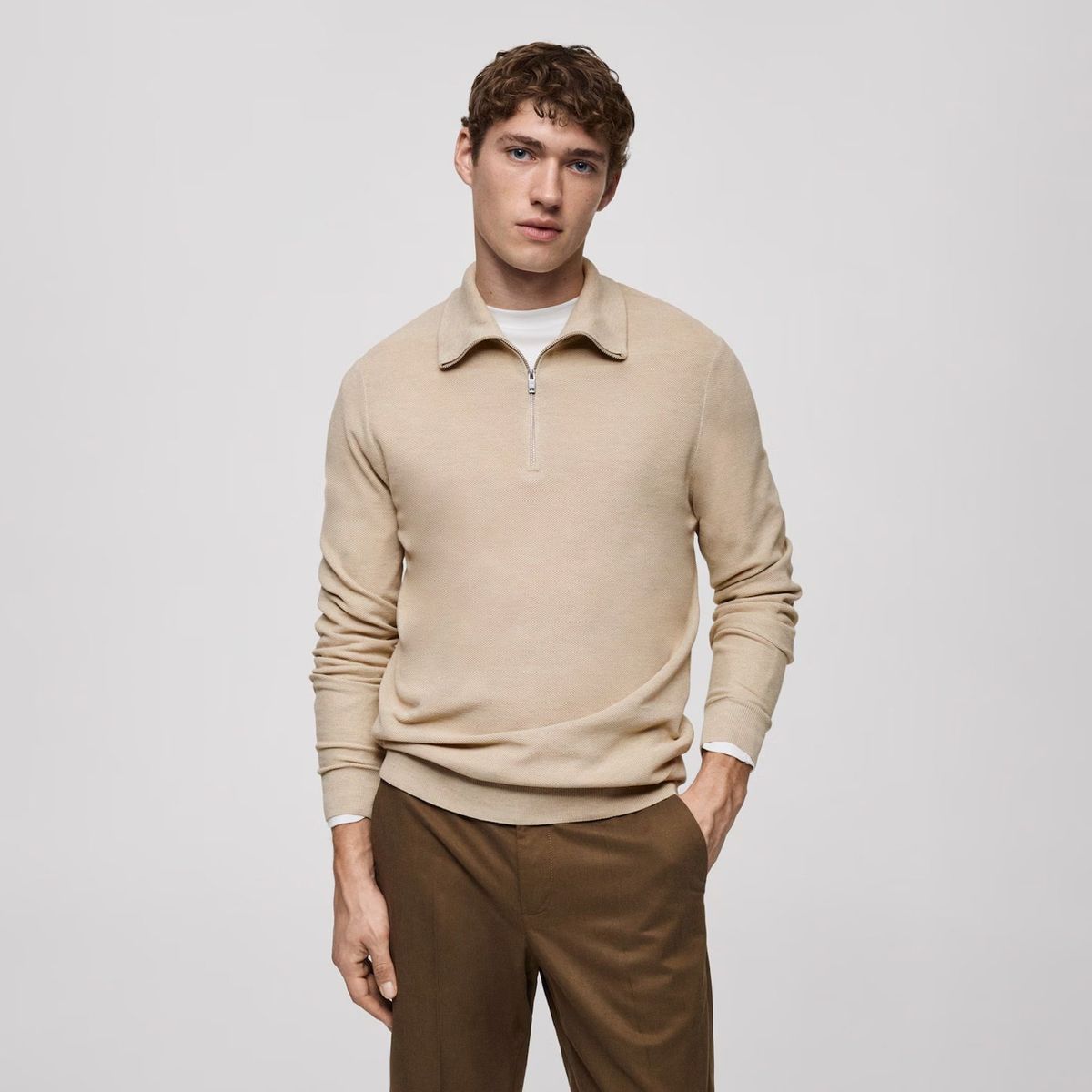 MANGO MAN - Sweater Tenp Cuello Cierre Hombre Mango Man