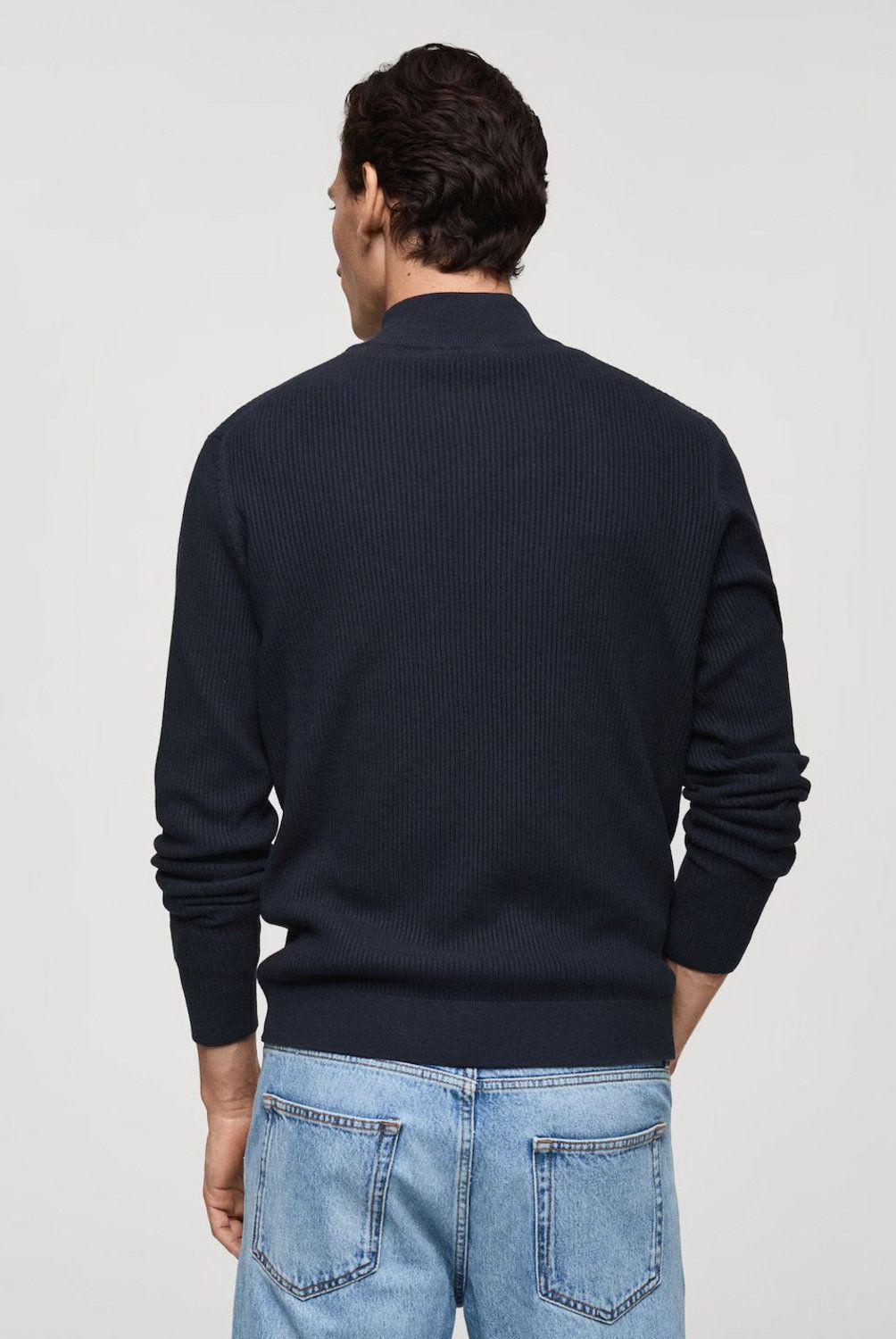 MANGO MAN - Sweater Canalé Cuello Cremallera Hombre Mango Man