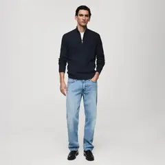 MANGO MAN - Sweater Canalé Cuello Cremallera Hombre