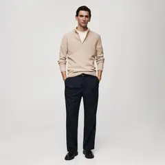 MANGO MAN - Sweater Canalé Cuello Cremallera Hombre
