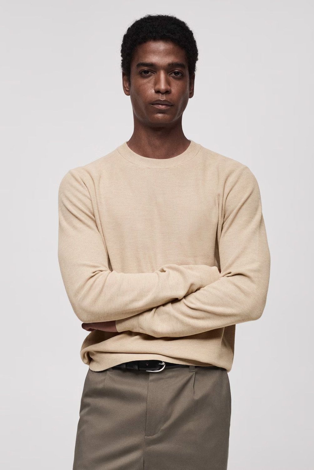 MANGO MAN - Sweater Punto Algodón Microestructura Hombre Mango Man