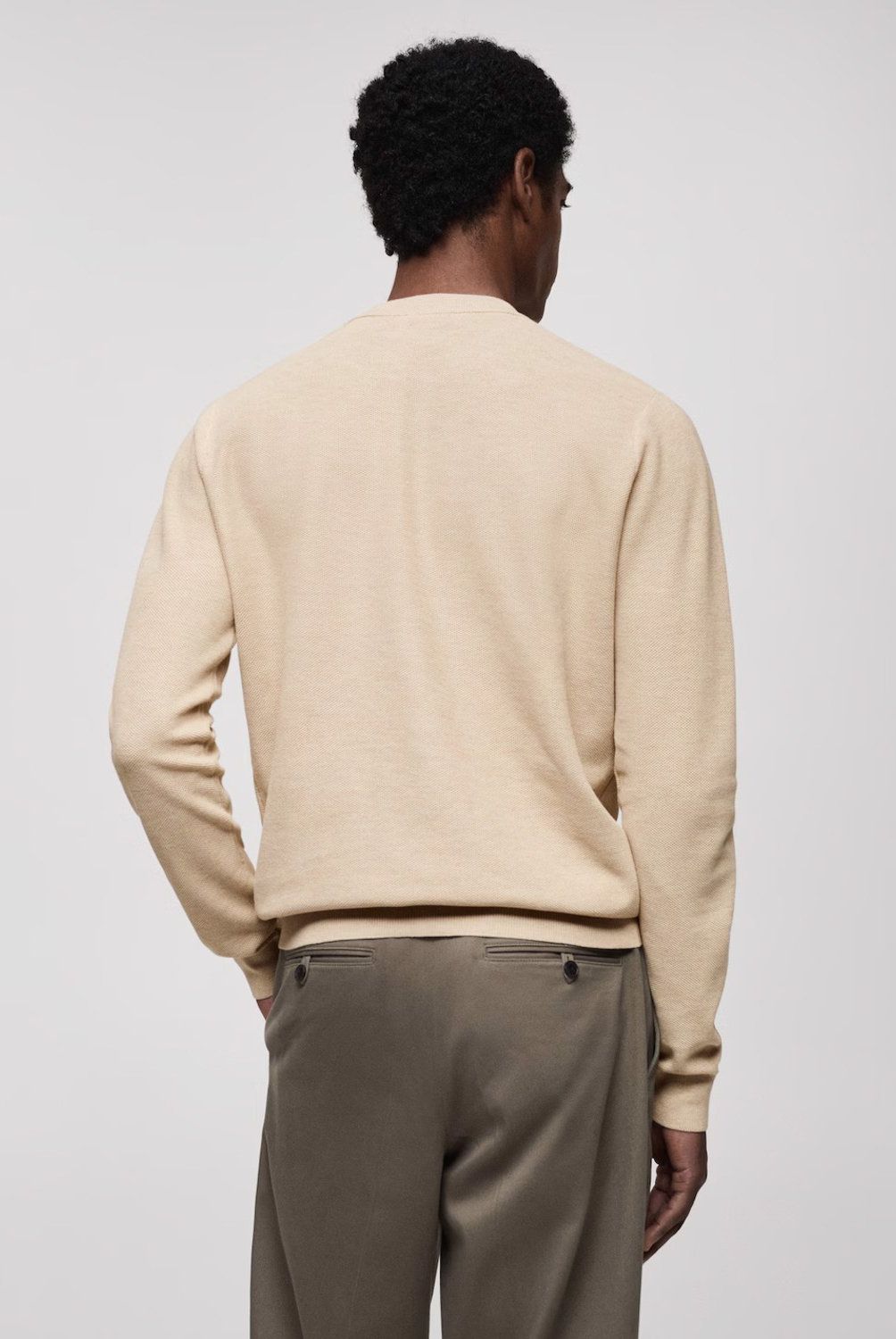MANGO MAN - Sweater Punto Algodón Microestructura Hombre Mango Man