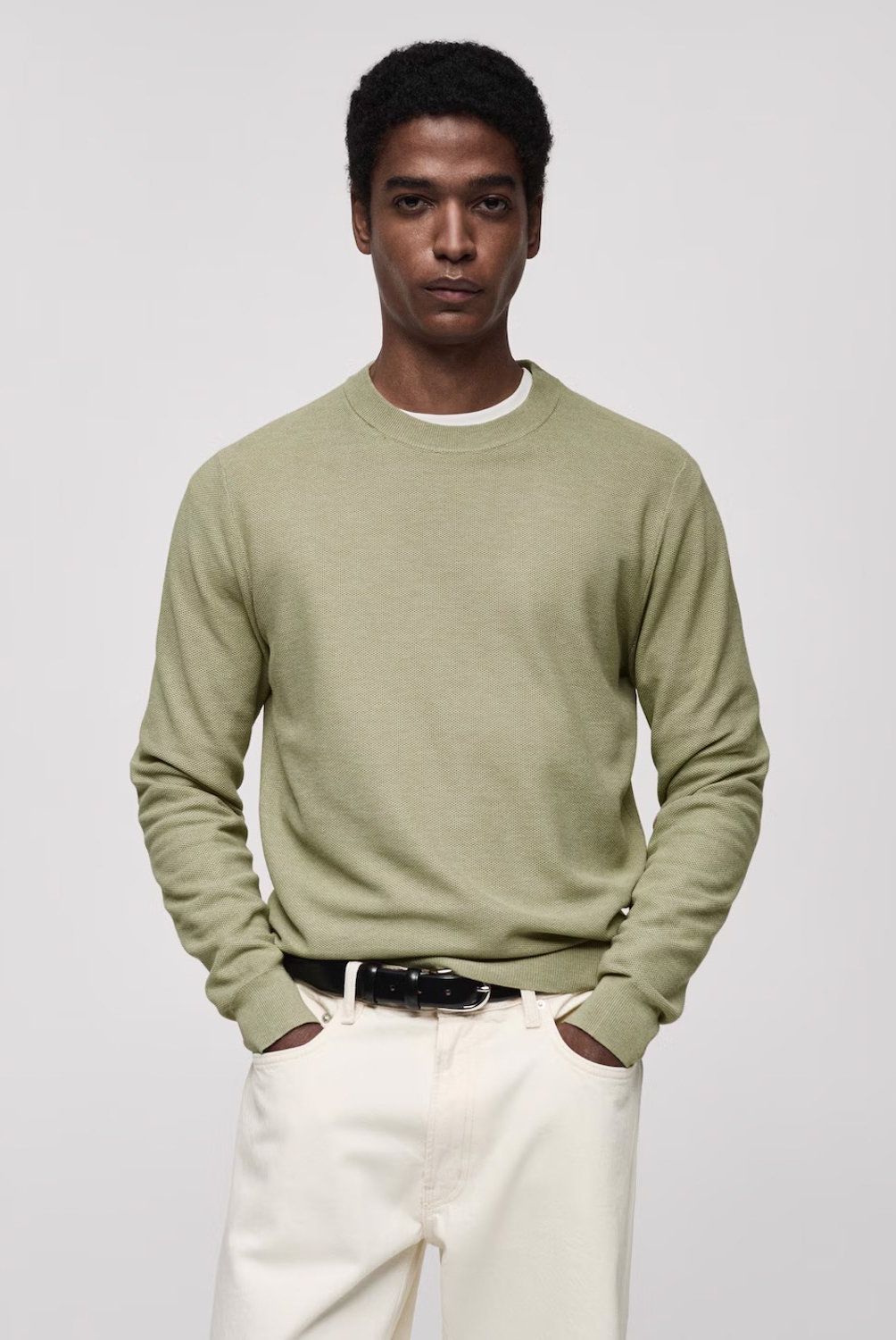 MANGO MAN - Sweater Punto Algodón Microestructura Hombre Mango Man