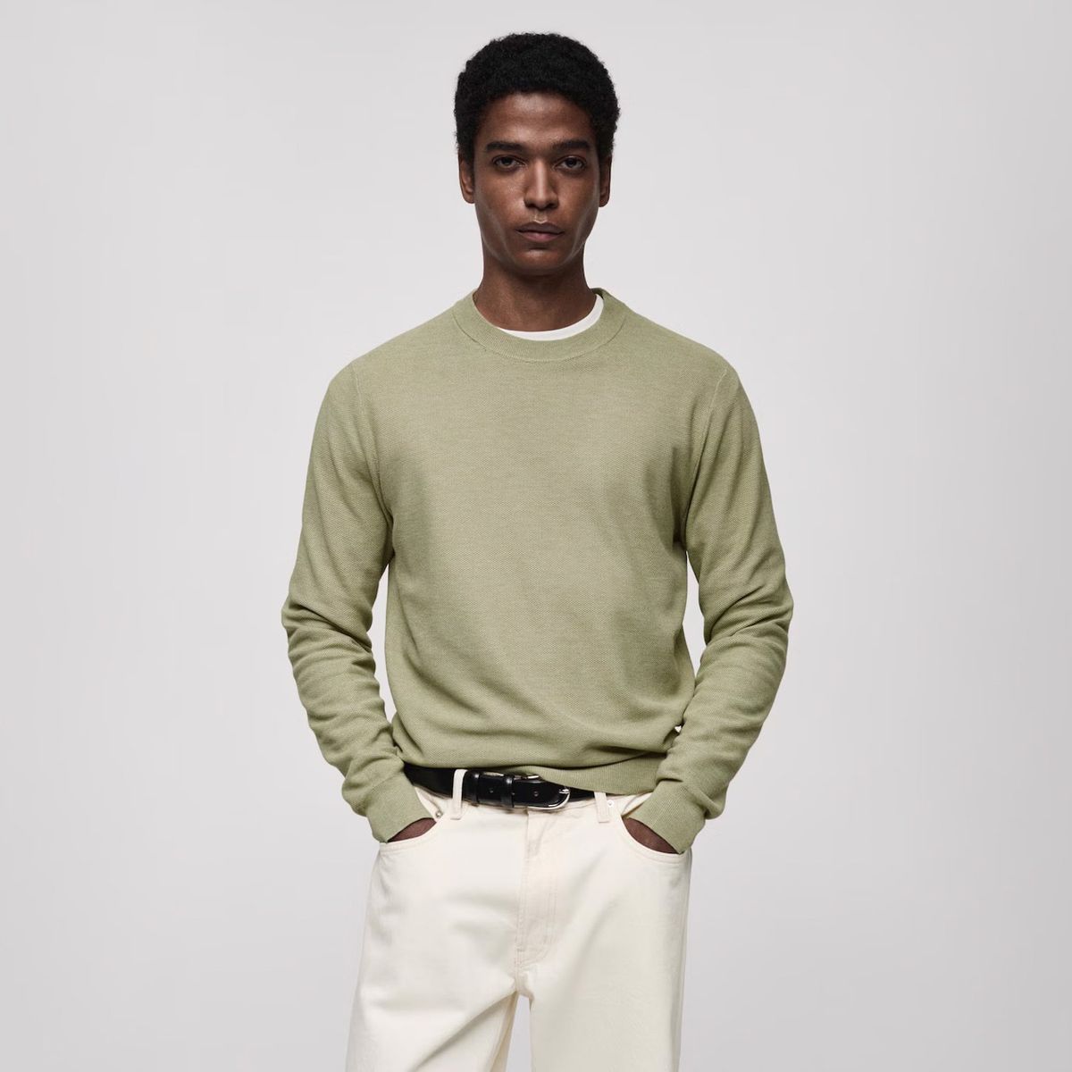 MANGO MAN - Sweater Ten Cuello Redondo Punto Fino Hombre Mango Man