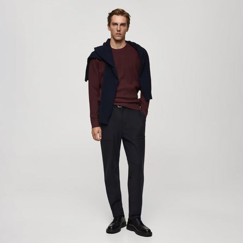 MANGO MAN - Sweater Antigua Regular Fit Canalé Hombre Mango Man