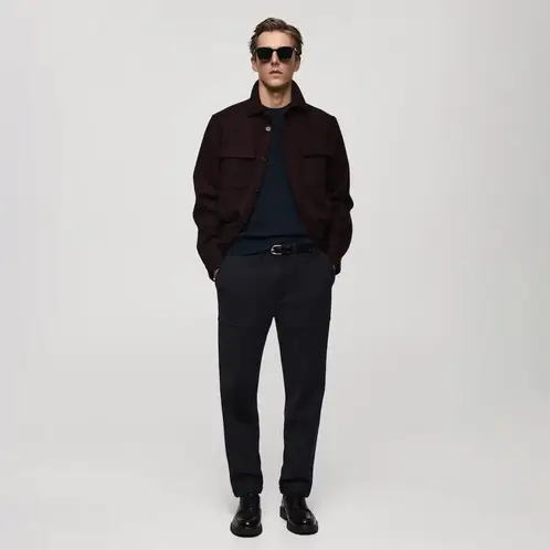 MANGO MAN - Sweater Punto Algodón Canalé Hombre