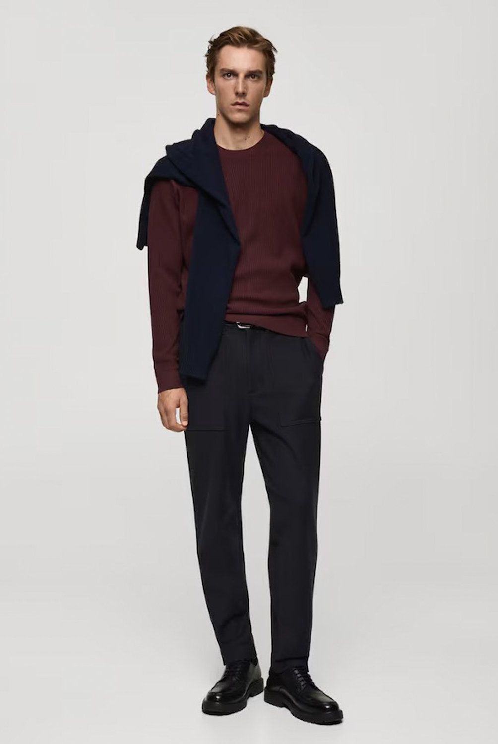 MANGO MAN - Sweater Punto Algodón Canalé Hombre Mango Man
