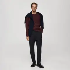 MANGO MAN - Sweater Punto Algodón Canalé Hombre