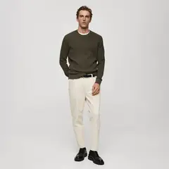 MANGO MAN - Sweater Punto Algodón Canalé Hombre