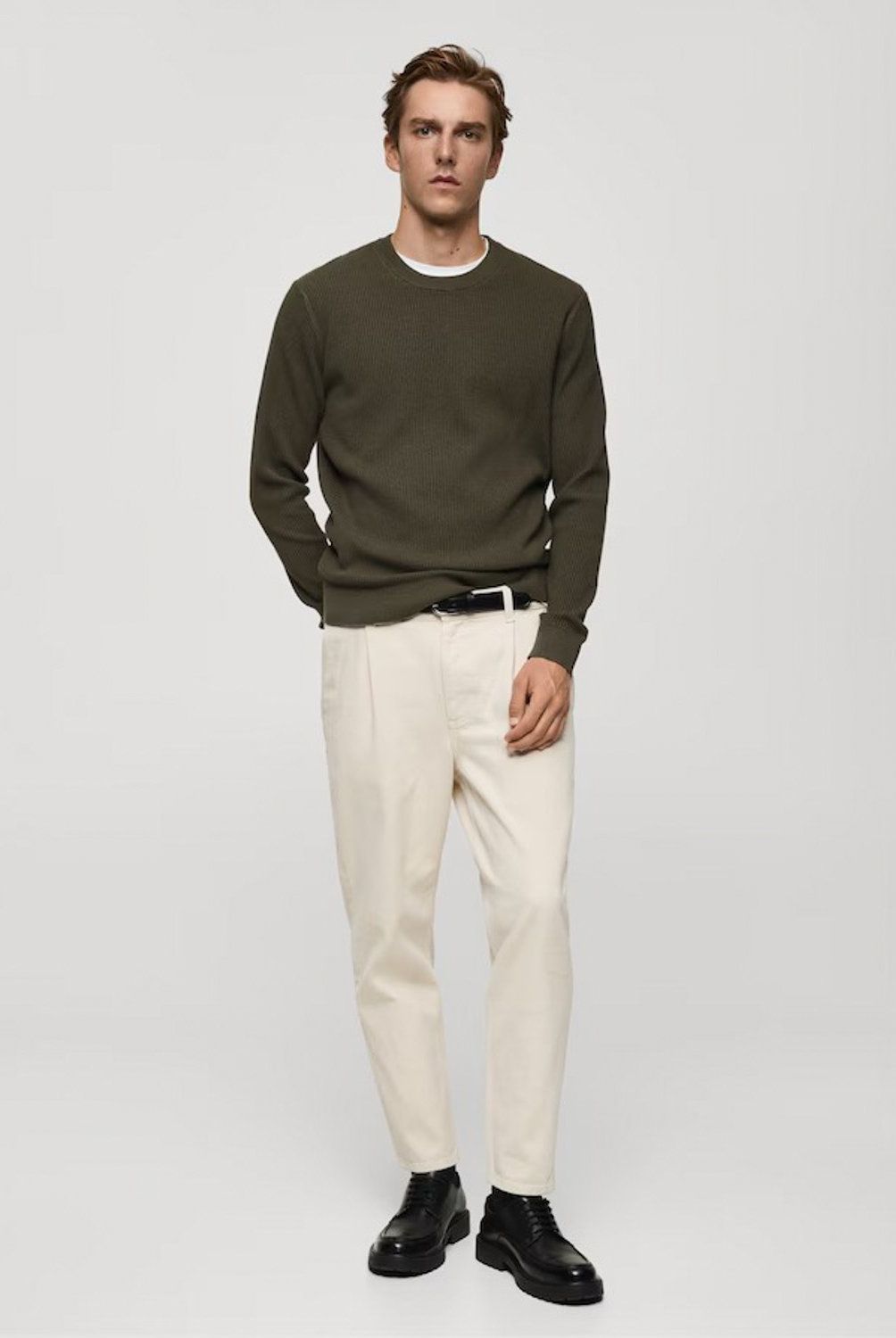 MANGO MAN - Sweater Punto Algodón Canalé Hombre Mango Man