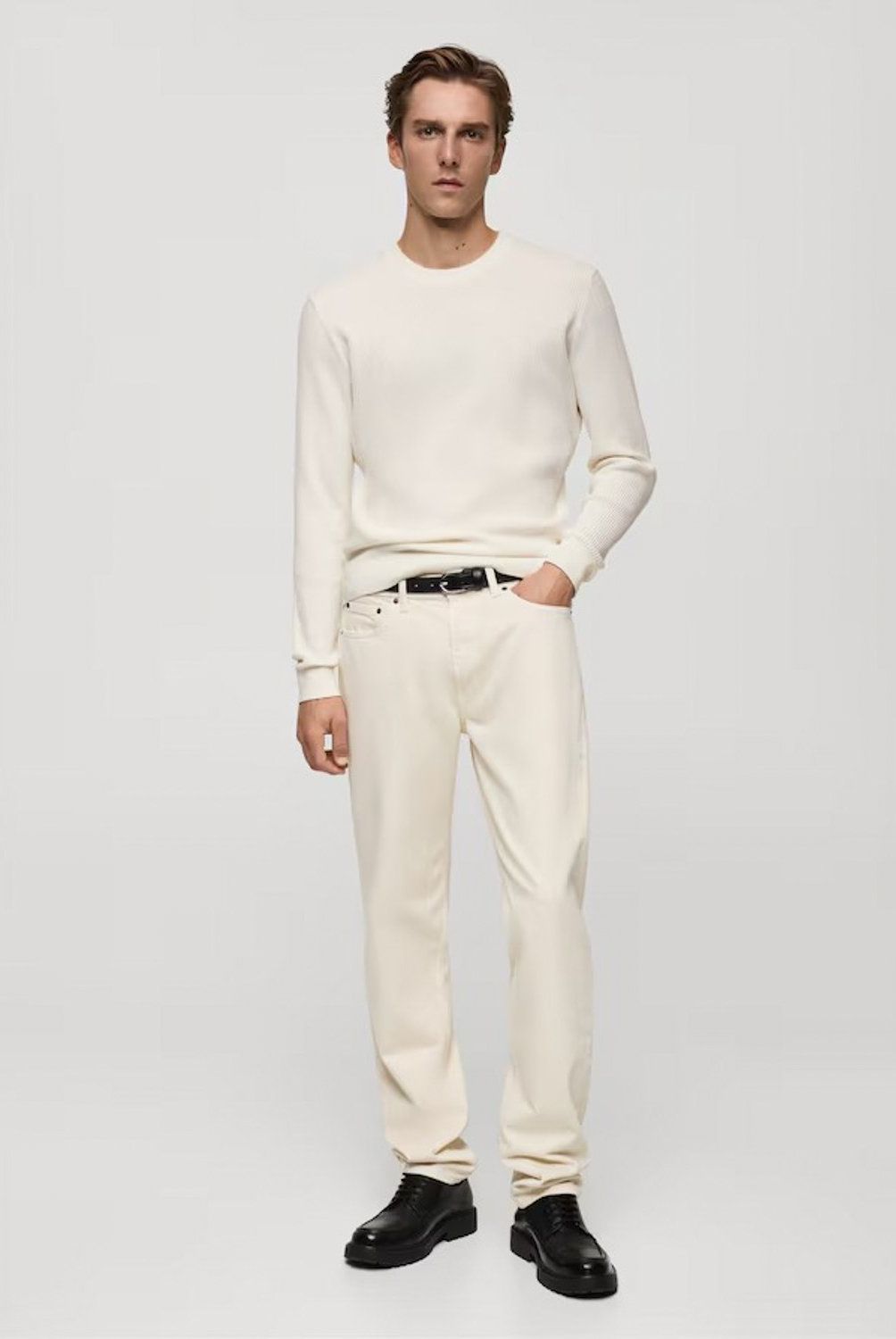 MANGO MAN - Sweater Punto Algodón Canalé Hombre Mango Man