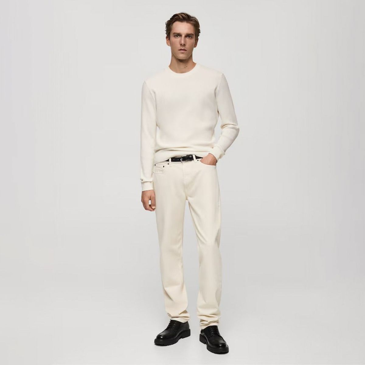 MANGO MAN - Sweater Antigua Regular Fit Canalé Hombre Mango Man