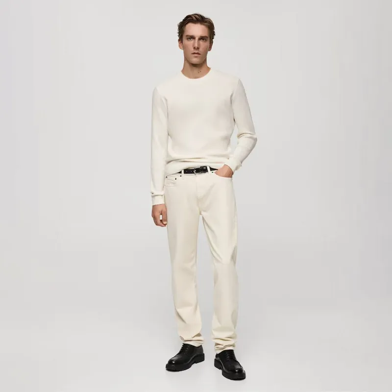 MANGO MAN - Sweater Antigua Regular Fit Canalé Hombre Mango Man