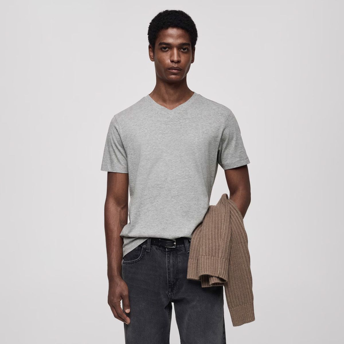 MANGO MAN - Polera Chelsea Manga Corta 100% Algodón Hombre Mango Man