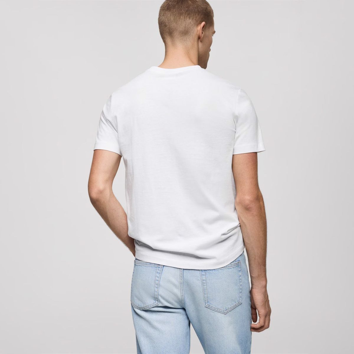 MANGO MAN - Polera Cherlo Manga Corta 100% Algodón Hombre Mango Man