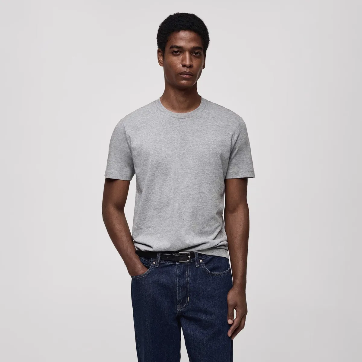 MANGO MAN - Polera Cherlo Manga Corta 100% Algodón Hombre Mango Man