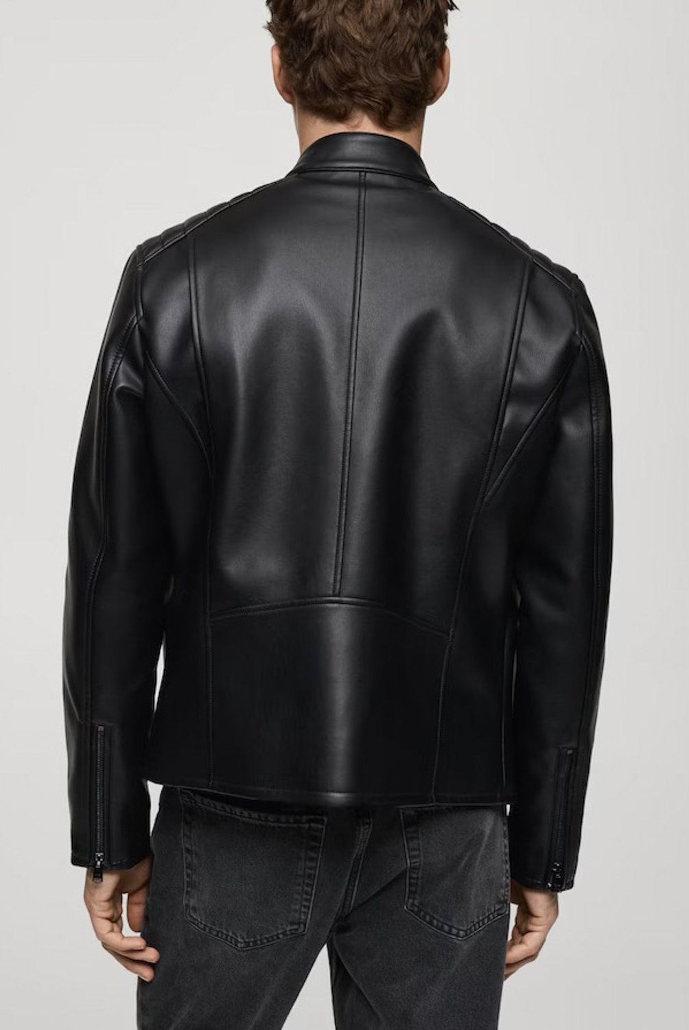 MANGO MAN - Chaqueta Efecto Piel Detalle Costuras Hombre Mango Man