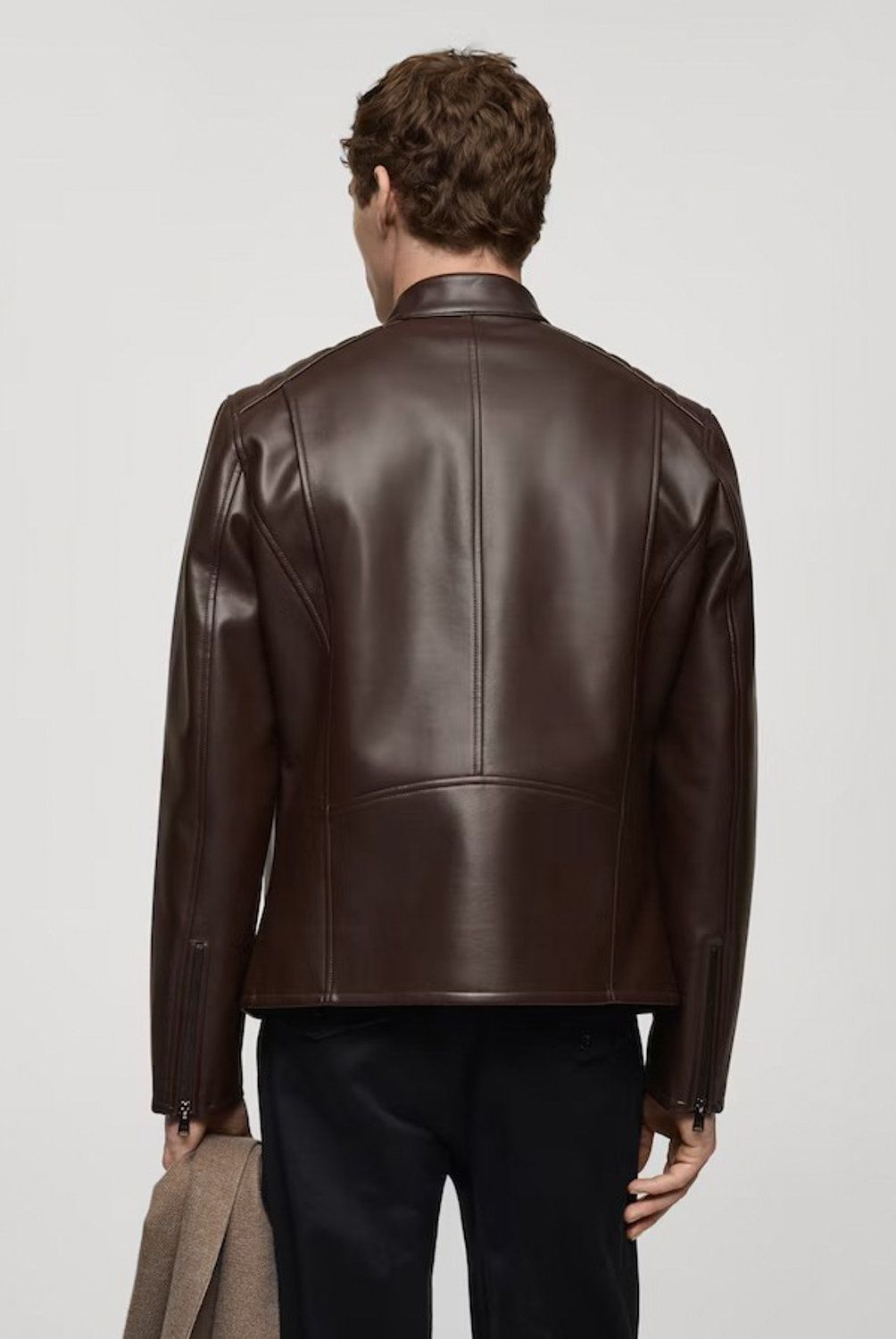 MANGO MAN - Chaqueta Efecto Piel Detalle Costuras Hombre Mango Man