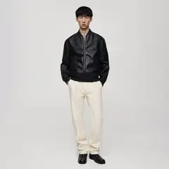 MANGO MAN - Chaqueta Bomber Efecto Piel Hombre