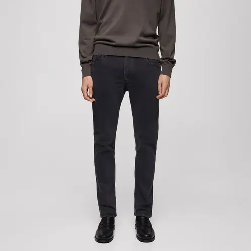 MANGO MAN - Jeans Jan Slim Fit Negros Hombre