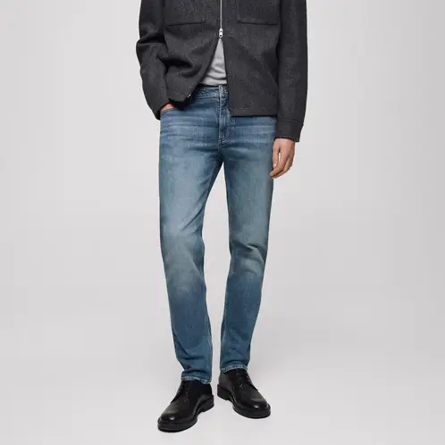 MANGO MAN - Jeans Jan Slim Fit Lavado Medio Desgastado Hombre