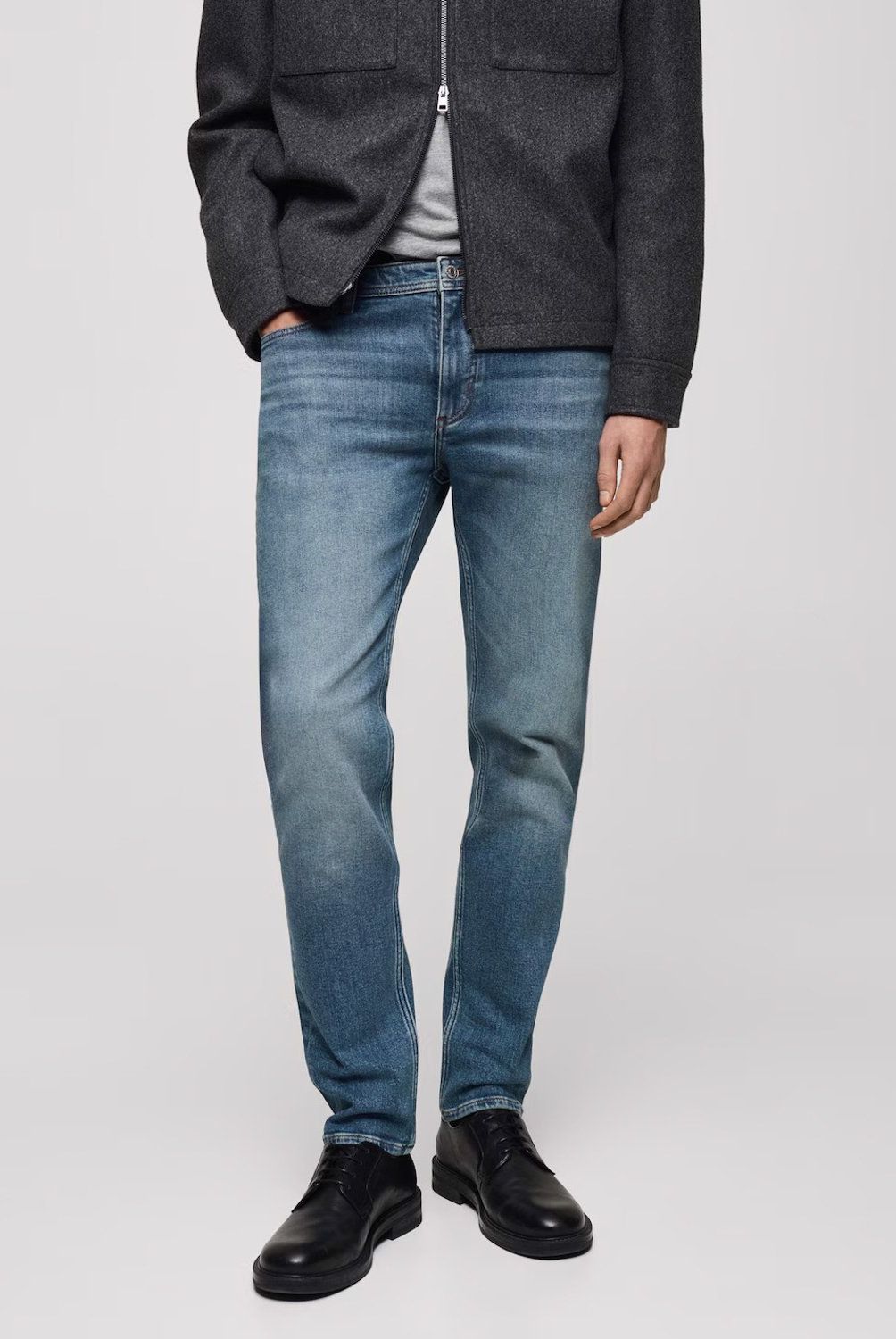 MANGO MAN - Jeans Jan Slim Fit Lavado Medio Desgastado Hombre Mango Man