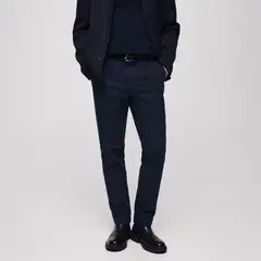 MANGO MAN - Pantalón Franela Micro Pata De Gallo Hombre