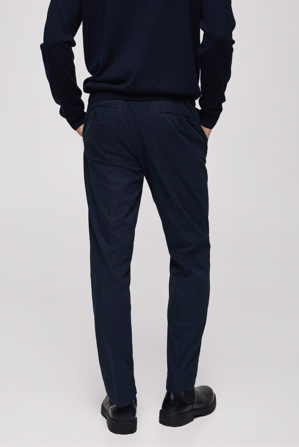 MANGO MAN - Pantalón Franela Micro Pata De Gallo Hombre Mango Man
