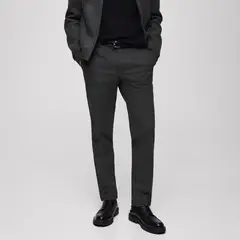 MANGO MAN - Pantalón Franela Estampado Príncipe Gales Hombre