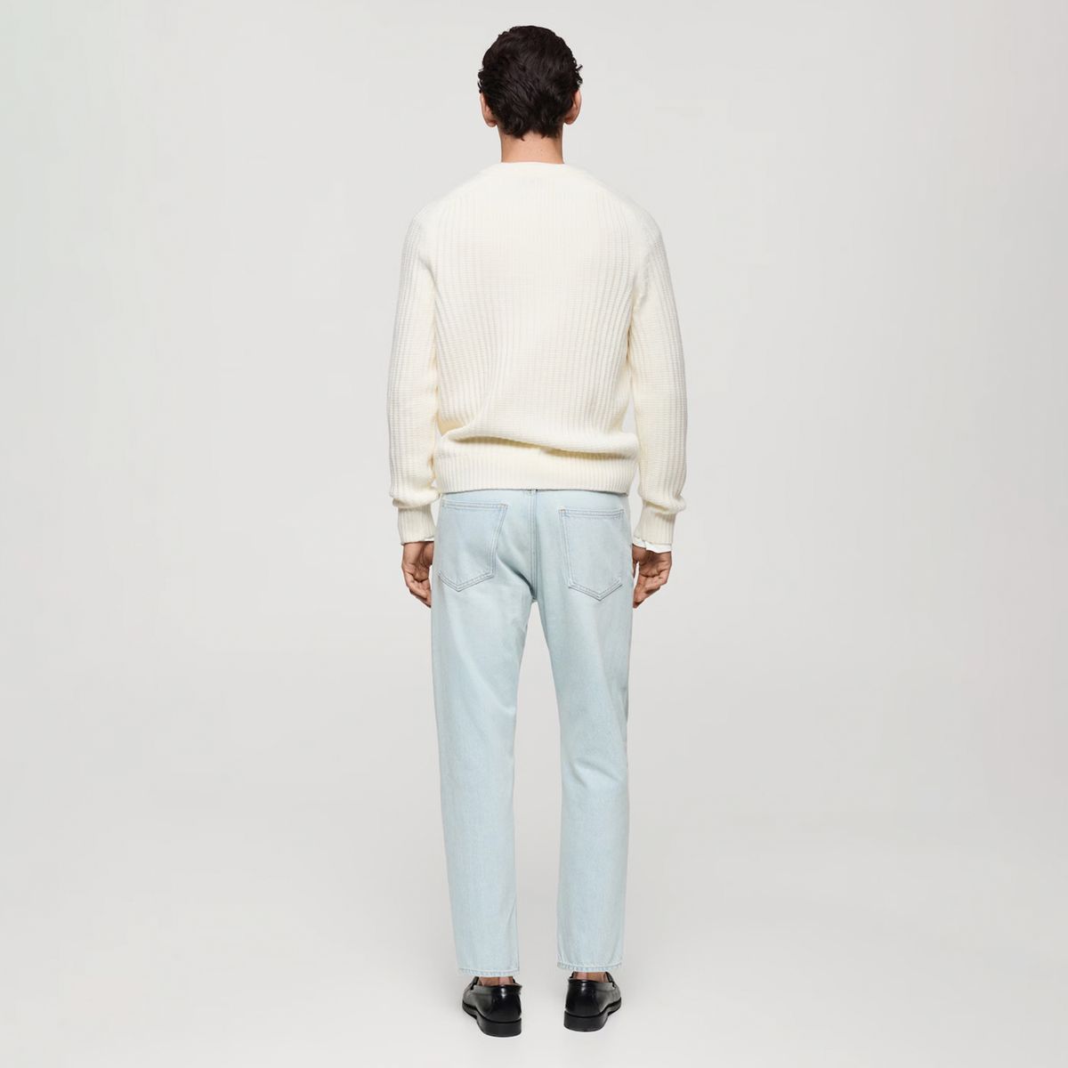 MANGO MAN - Sweater Punto Canalé Mezcla Lana Hombre Mango Man