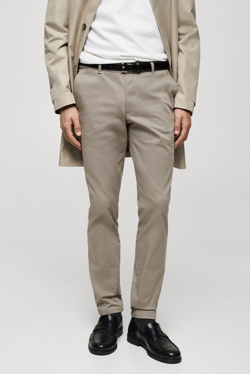 MANGO MAN - Pantalón Chino Slim Fit Sarga Hombre Mango Man