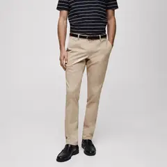 MANGO MAN - Pantalón Chino Slim Fit Sarga Hombre