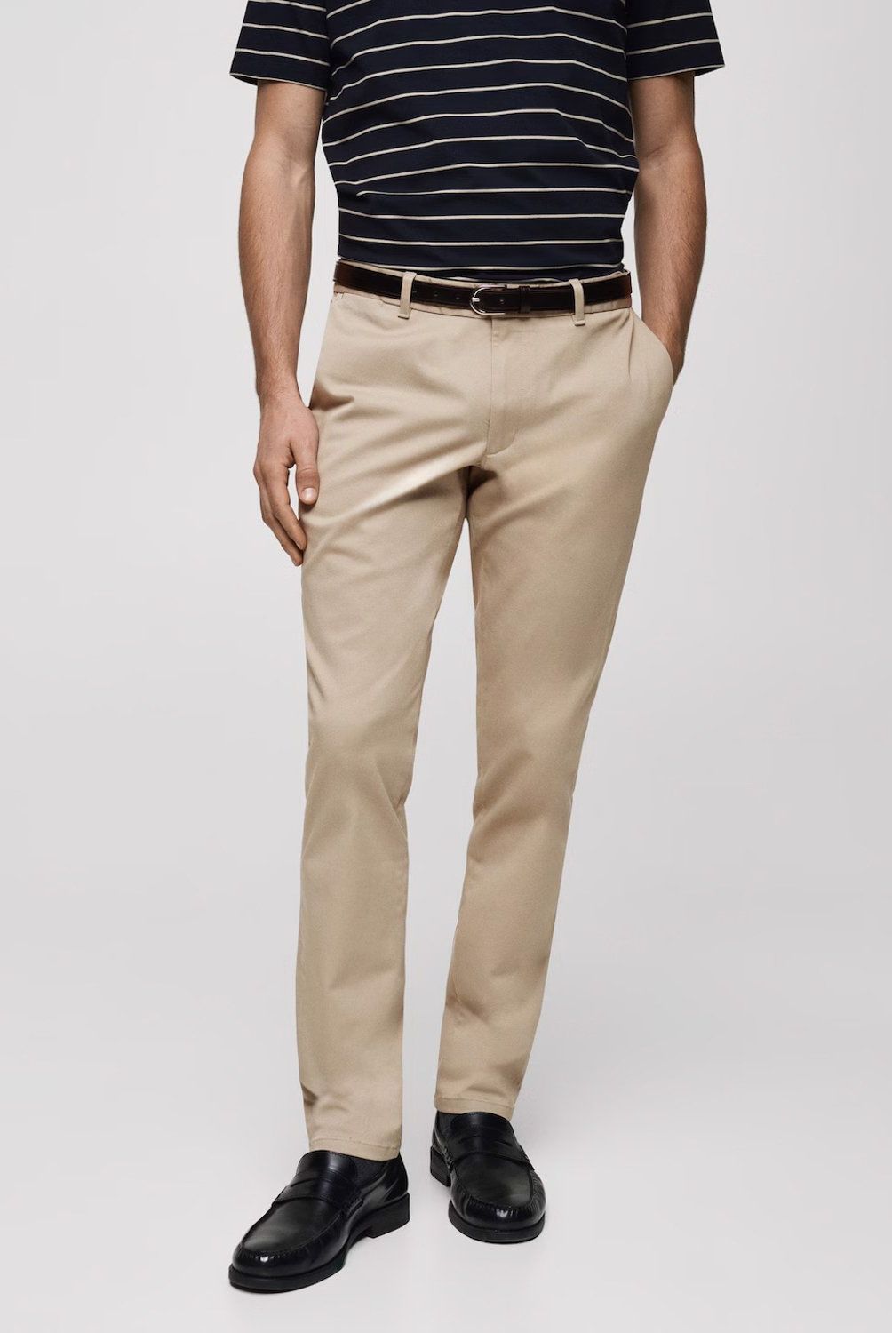 MANGO MAN - Pantalón Chino Slim Fit Sarga Hombre Mango Man