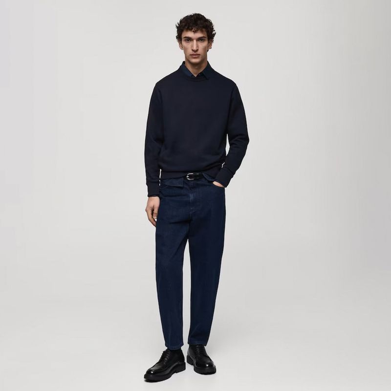 MANGO MAN - Poleron Nola Regular Fit Cuello Redondo Hombre Mango Man