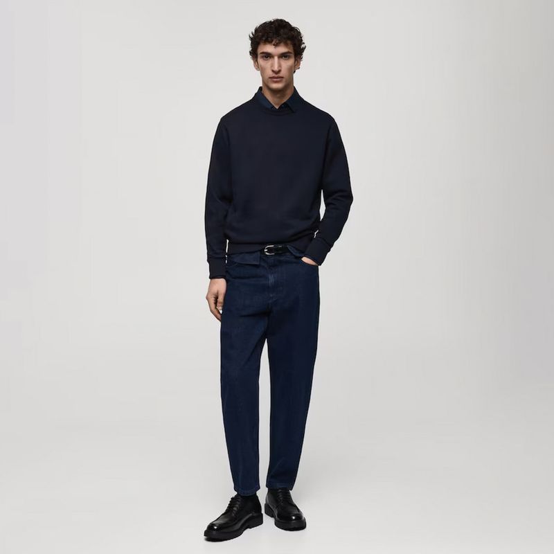 MANGO MAN - Poleron Nola Regular Fit Cuello Redondo Hombre Mango Man