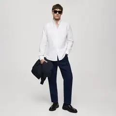 MANGO MAN - Camisa 100% Algodón Tejido Oxford Hombre