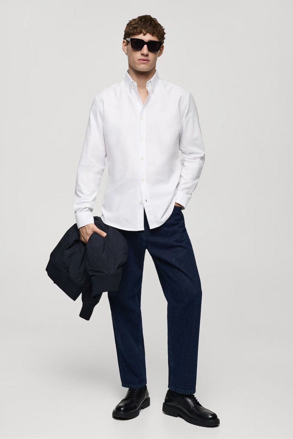 MANGO MAN - Camisa 100% Algodón Tejido Oxford Hombre Mango Man