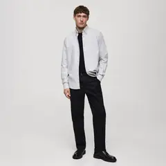 MANGO MAN - Camisa 100% Algodón Tejido Oxford Hombre