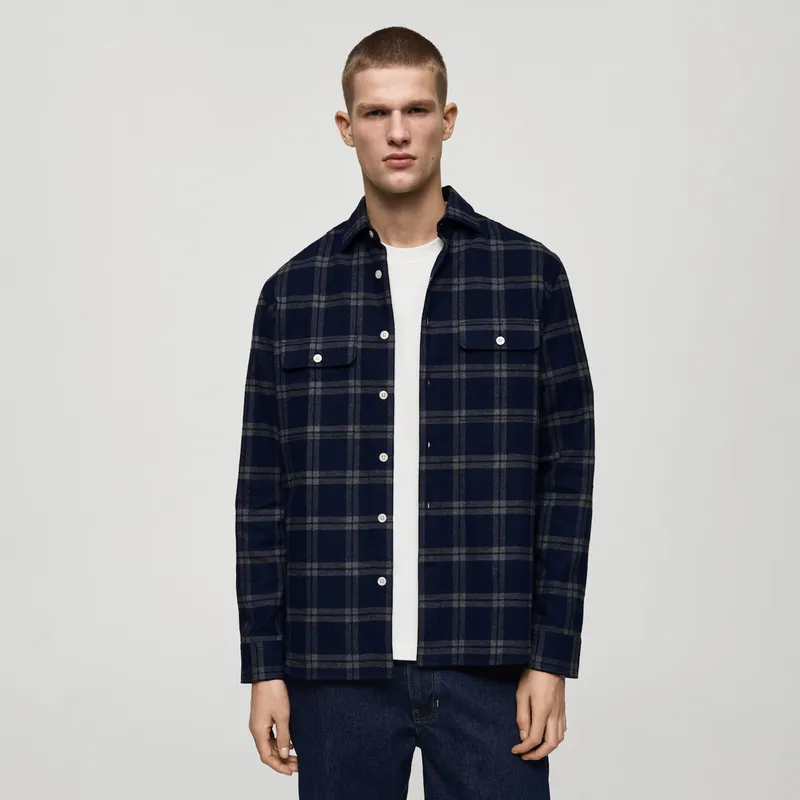 MANGO MAN - Camisa Bomber Efecto Ante Algodón Hombre Mango Man