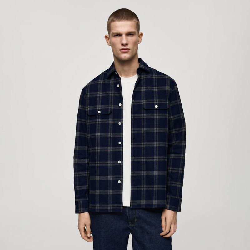 MANGO MAN - Camisa Bomber Efecto Ante Algodón Hombre Mango Man