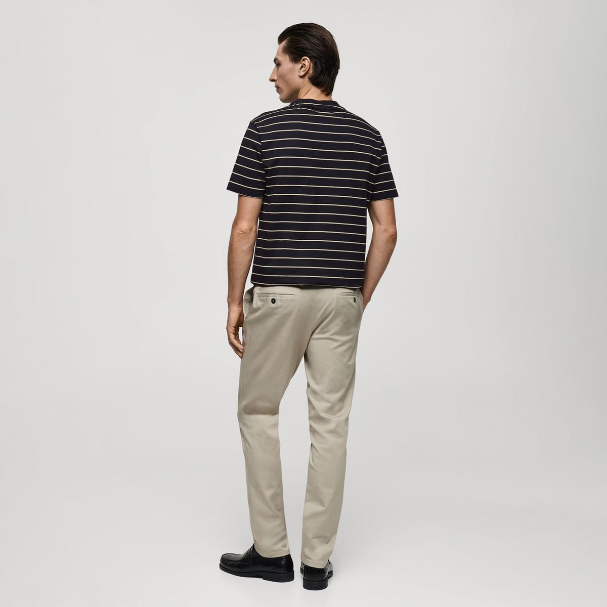 MANGO MAN - Polera 100% Algodón Rayas Hombre Mango Man