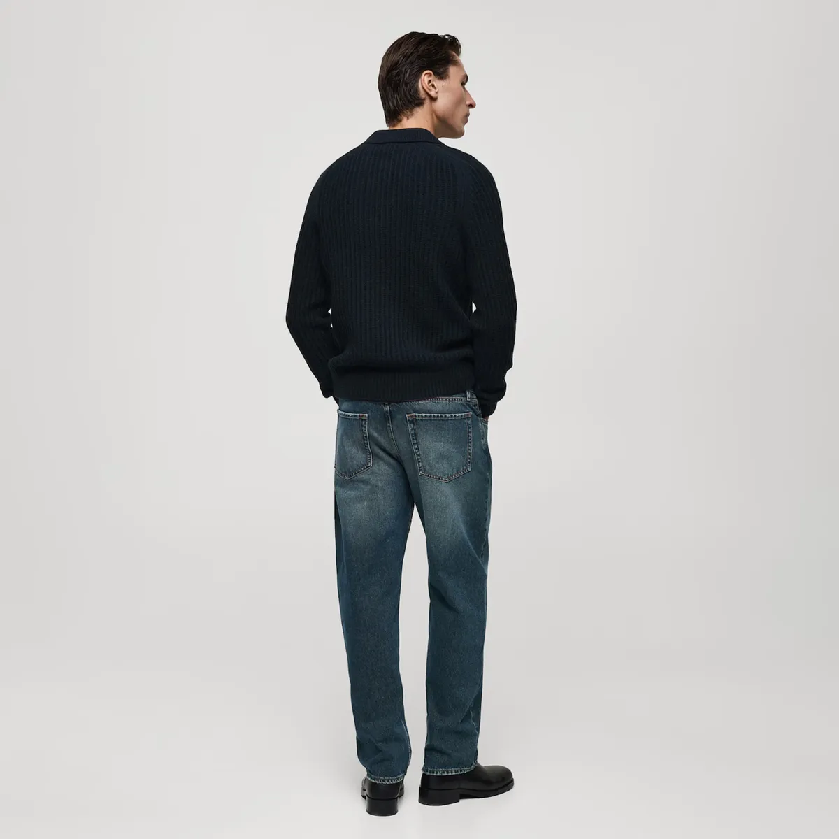 MANGO MAN - Sweater Cuello Polo Punto Canalé Hombre Mango Man